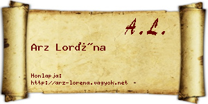 Arz Loréna névjegykártya